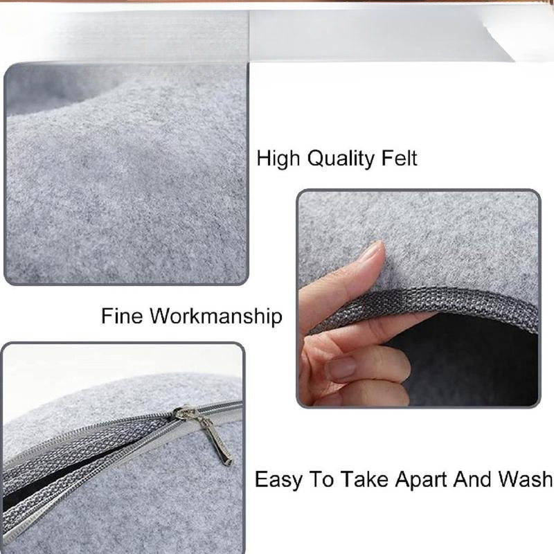 Felt Donut Cat Tunnel Bed – Dark Grey