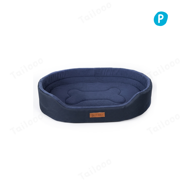 Durable waterproof oxford dog bed in navy blue, heavy duty pet sofa for large dogs providing ultimate comfort and durability. Hover Image