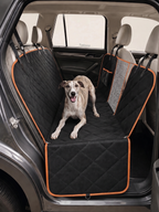 Dog Car Seat Cover with Hard-Bottom Extender · Orange
