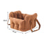  Detailed size chart for the dog car seat, showing dimensions suitable for small to medium dogs and cats.
