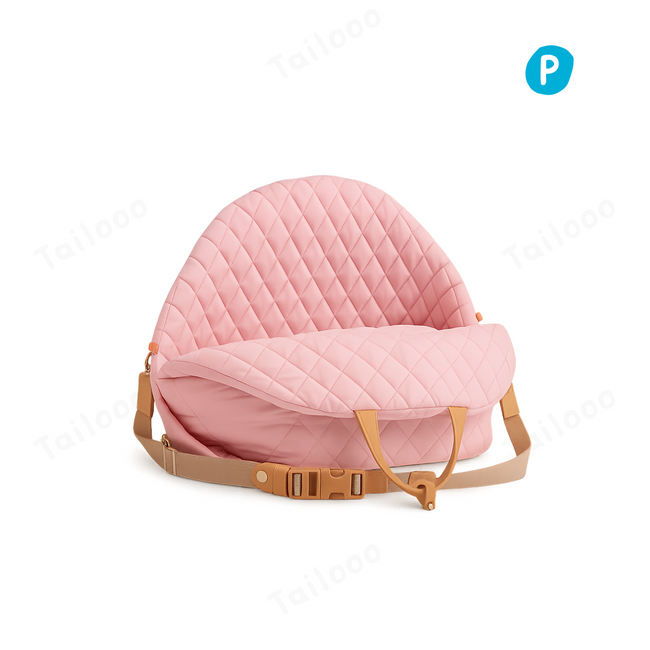 Premium Pink dog car seat and 2-in-1 carrier with durable fabric for stylish pet travel safety Hover Image