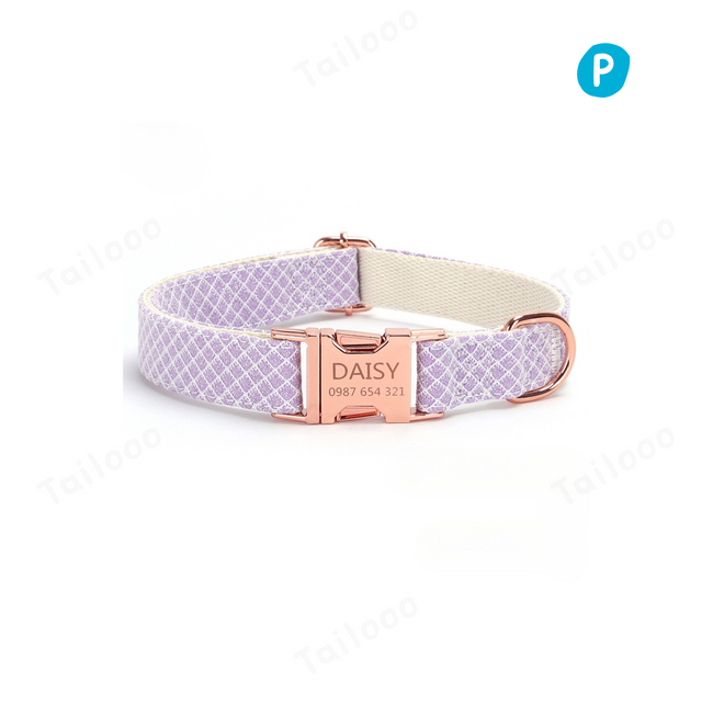 Shiny bling dog collar with a stylish bow and custom engraved nameplate for a glamorous and safe pet look.（Purple taro） Hover Image