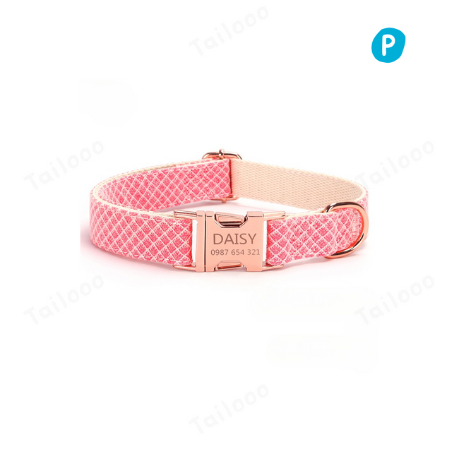 Shiny bling dog collar with a stylish bow and custom engraved nameplate for a glamorous and safe pet look.（Rose red） Hover Image
