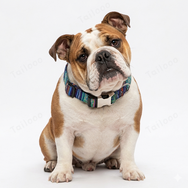 Bohemian Floral Dog Collar - Durable Comfort for Pets （Blue ethnic style） Main Image