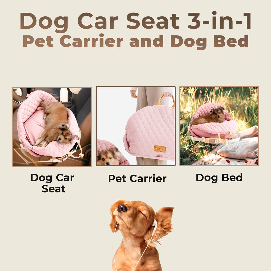 Solve car seat mess and pet anxiety with a pink dog safety seat car that keeps your pet secure and calm.