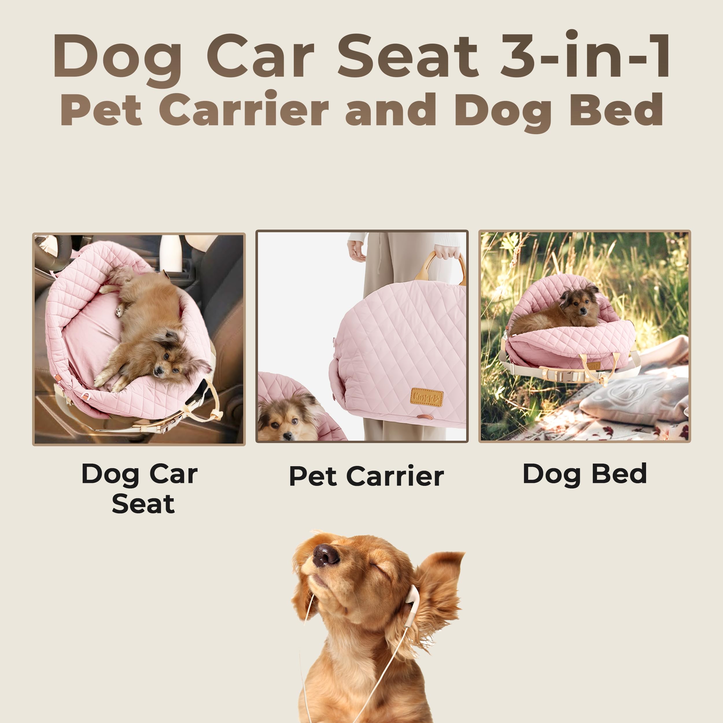 Solve car seat mess and pet anxiety with a pink dog safety seat car that keeps your pet secure and calm.