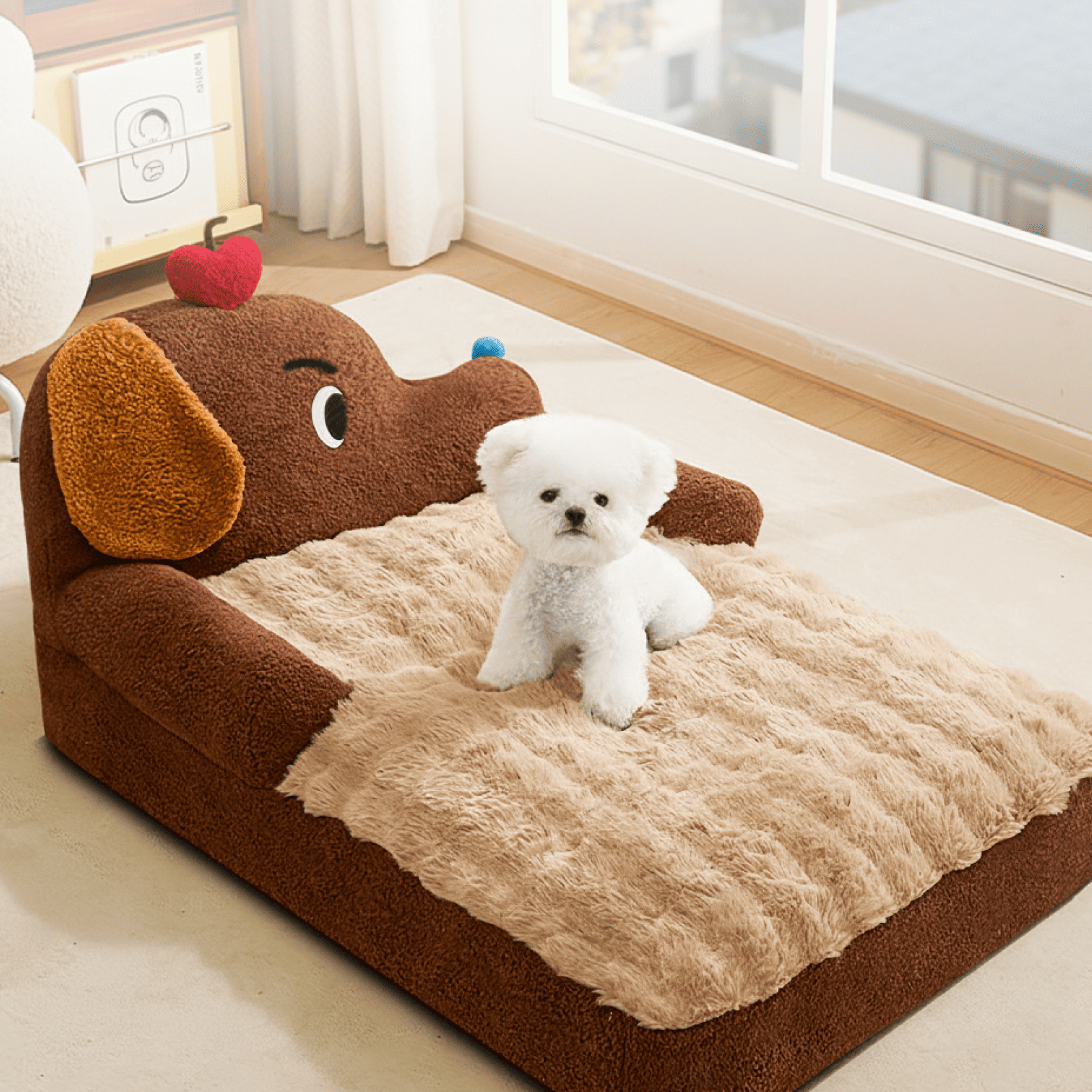 Dachshund-Shaped Washable Pet Bed — All-Season Cozy Plush Nest For Small & Medium Dogs & Cats