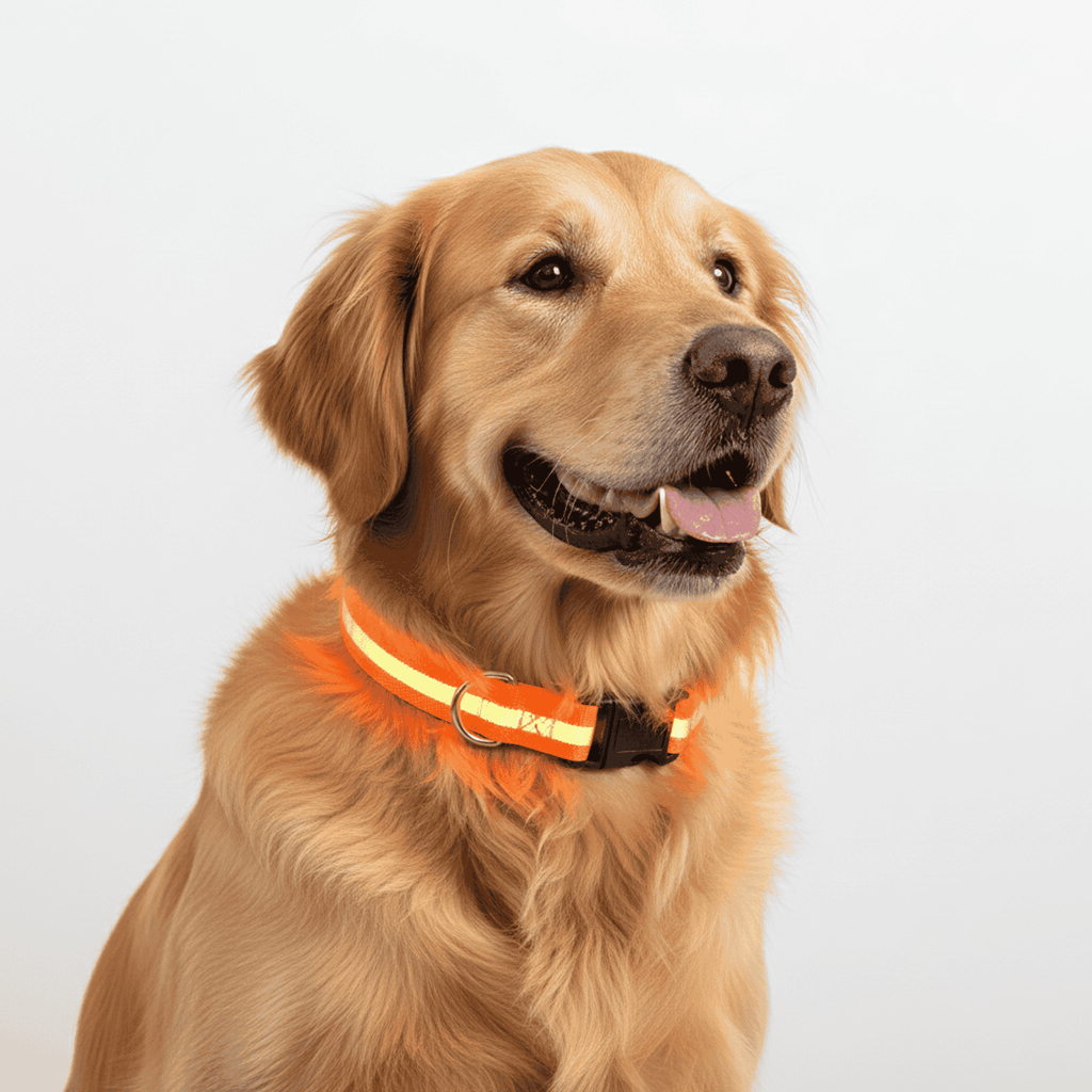 LED Glowing Dog Collar – USB Rechargeable Light-Up Pet Collar for Night Safety（Orange）