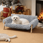Luxury Wooden Frame Pet Sofa Bed, Suitable for Cats and Dogs