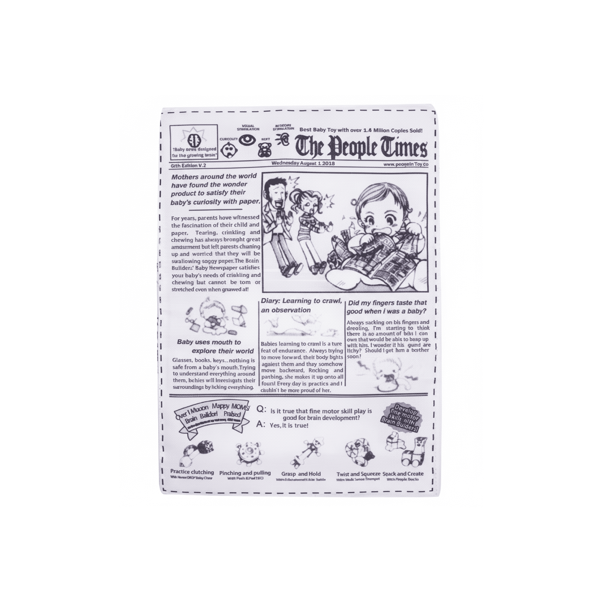 Crinkly paper dog toys with Newspaper card designs