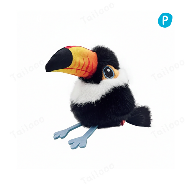 Interactive flying bird cat toy with lifelike flapping wings and touch-activated chirping sound for indoor exercise. Hover Image