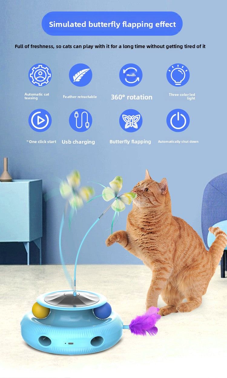 Electric type interactive cat toy supporting more than 40 hours of continuous work for worry-free, long-term entertainment.