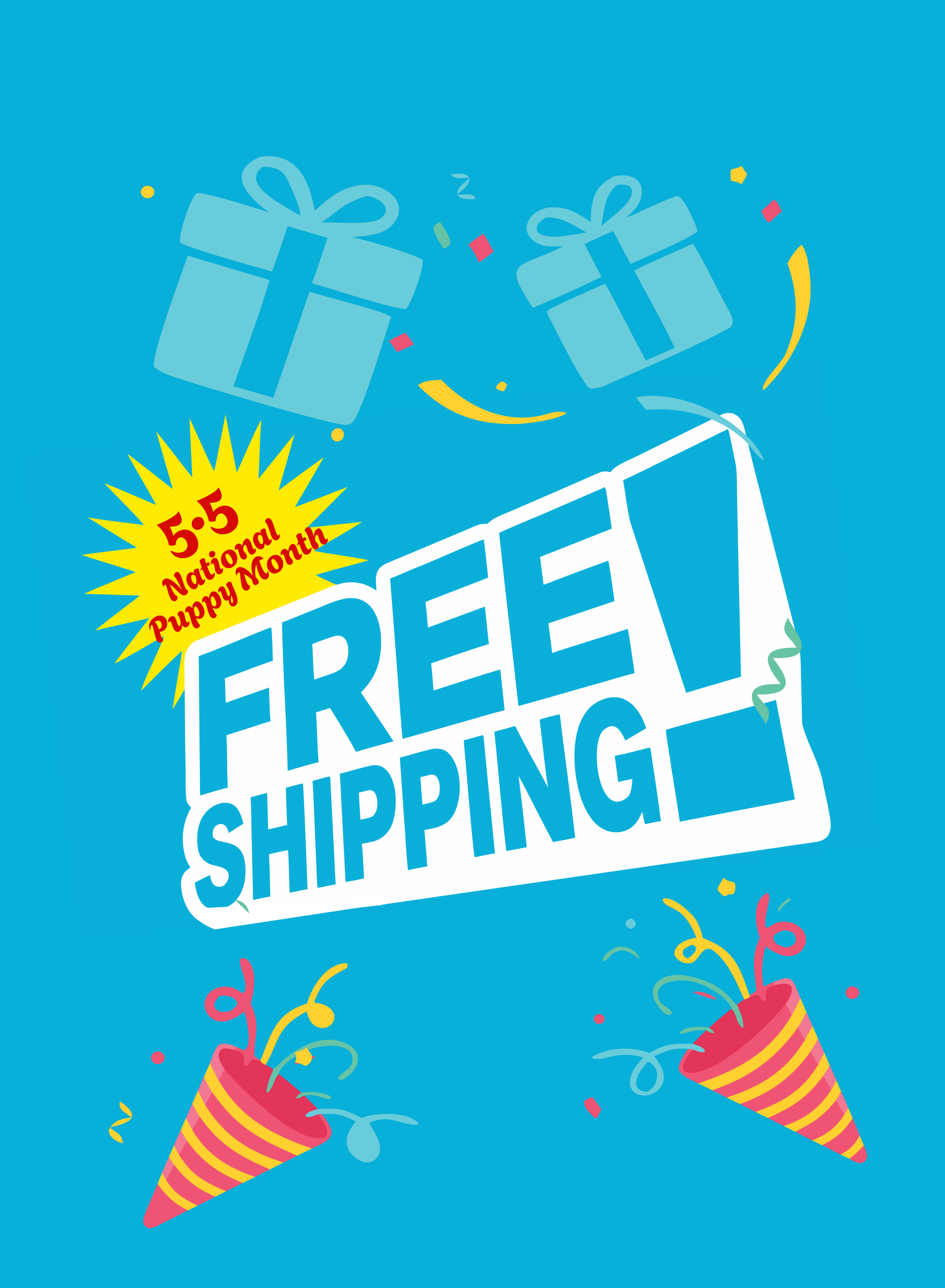 National Pet Month mobile banner with free shipping, quick shop dog car seat deals and pet essentials for easy travel