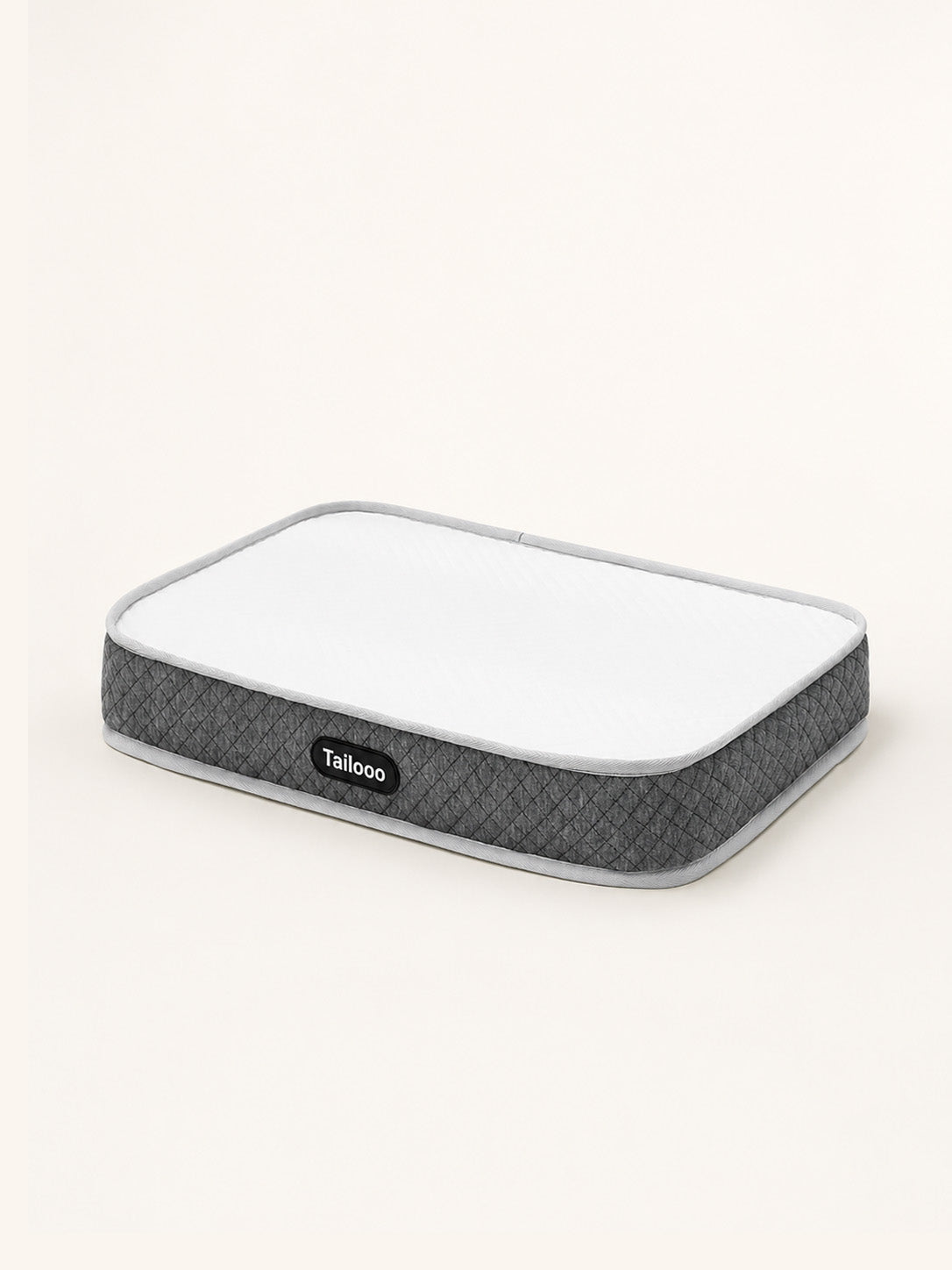Isolated view of a Tailooo orthopedic dog bed, a supportive mattress with quilted sides and a removable cover. Main image