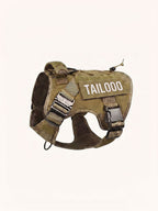 Tailooo Trail Harness in desert camo, tactical dog harness with metal buckle