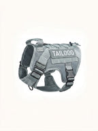 Tailooo Trail Harness in grey, tactical-style dog harness with adjustable straps