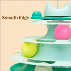 4-Tier Cat Ball Track Toy with Feather – Green